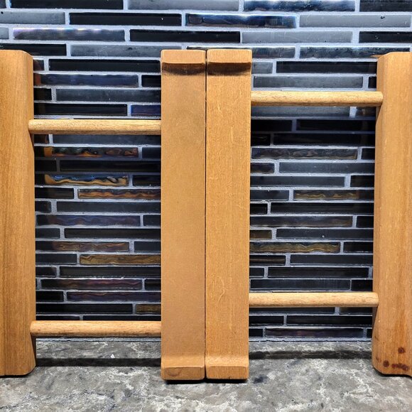 Pampered Chef Stoneware Wooden Trivet Adjustable #2130 Original Box Made In USA - Picture 8 of 14